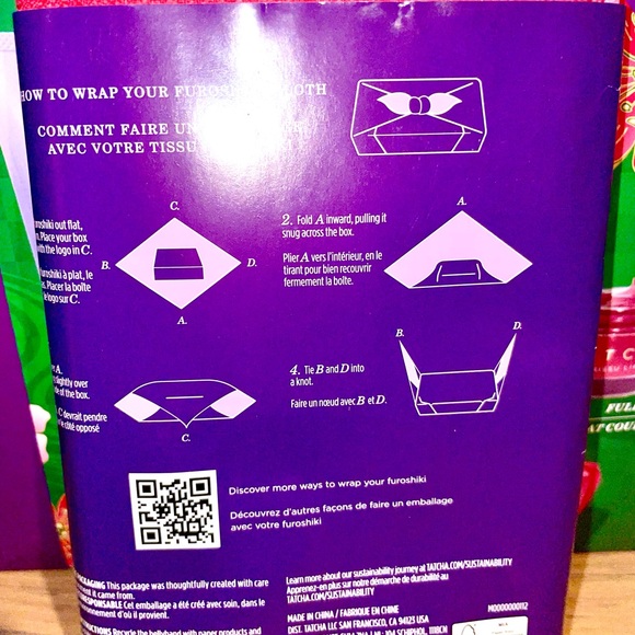 Tatcha Dewy Skin Care Set The Rice Wash/Kissu Lip Mask/Furoshiki Gift Wrap New - Picture 4 of 15